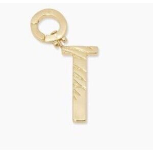 Gorjana 18K Gold Plated Alphabet Parker Charm Initial Letter "T” Large Clasp New